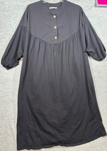 Zara Black Cotton Sz S Shirt Dress Lagenlook Oversized - $406.24 MXN
