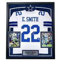 Emmitt Smith Autographed Dallas Cowboys Jersey Framed BAS Prova Signed White - £1,287.12 GBP
