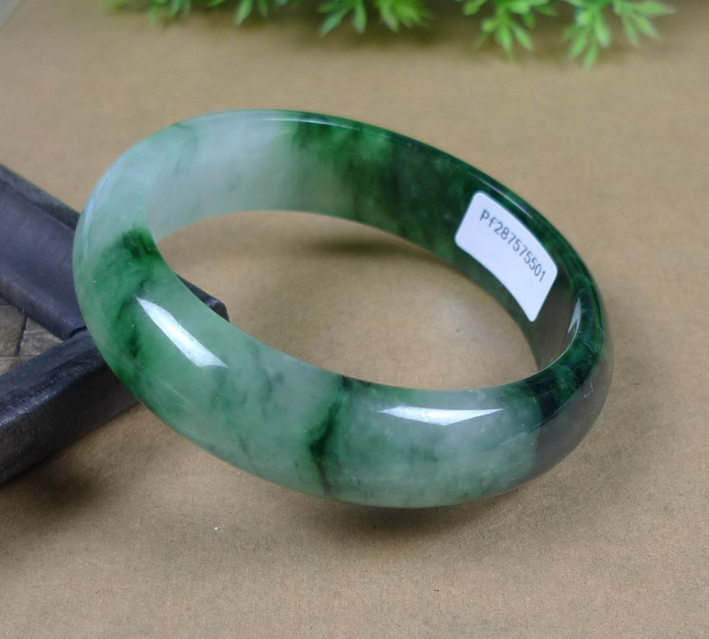 Certified Natural translucent Floating flowers Emerald Bracelets 56 mm - $185.99