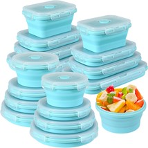 16 Pack Collapsible Food Storage Containers With Lid Foldable 8 Pcs, Blue - £48.58 GBP