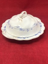 Johnson Brothers Blue Leaf Scalloped w/ Bands Gold Trim England - Covered Dish - £24.92 GBP