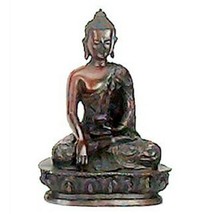 Buddha Shakya Muni Meditating Earth Touching CL61 Brown Resin 6&quot; H - $34.65