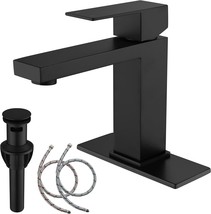 AmirLans Black Faucet Bathroom, Stainless Steel Matte Black Bathroom Faucet, BK - £29.87 GBP