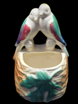 Morton Lovebirds Parakeet Ceramic Wall Pocket Planter Pottery 1950&#39;s MCM... - $11.98