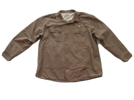 &quot;JAMIE&quot; CABELA&#39;S M Brown Canvas Lined Shirt Jacket 2XL Tall Button Long ... - $530.18 MXN