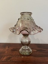 Fenton Art Glass Cabbage Roses Fairy Candle Lamp 3 Pieces Iridescent Dus... - $69.29