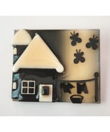 HOUSE PIN BY LUCINDA Brooch Pin Whimsical Butterfly Wash on the Line Ear... - $467.06 MXN