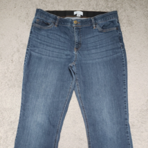 Liz Claiborne Women&#39;s Size 14 Comfort Waistband Mid Rise Straight leg Blue Jeans - £10.56 GBP