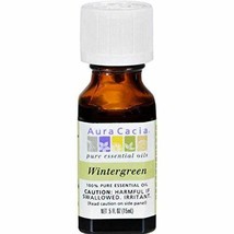 NEW Aura Cacia Pure Essential Oil Wintergreen Harmful if Swallowed 0.5 Fluid Oz - £8.66 GBP