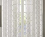 MADISON PARK Window Panel ~ White Geometric ~ 50&quot; x 95&quot; ~ EDEN ~ Grommet - £25.75 GBP
