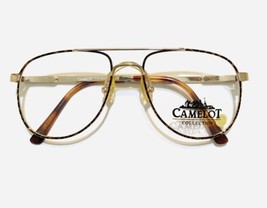 Vintage Kids Gold Tortoise Aviator Eyeglasses Camelot Prince Durable Frame - £19.46 GBP