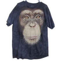 Unisex T Shirt The Mountain "Chimp Face" Black XL Crew neck Short Sleeve Cotton - $10.80
