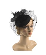 Women Pillbox Hat Polka Dot Veil Vintage Fascinators Tea Party Bridal We... - £10.20 GBP