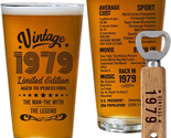 45Th Birthday Gift for Men Vintage 1979 Beer Drinking Glass 45 Years Old... - $34.14