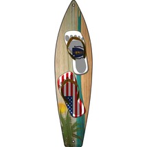 Massachusetts Flag and US Flag Flip Flop Novelty Mini Metal Surfboard MS... - £13.23 GBP