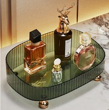 Makeup Perfume Organizer, Bathroom Vanity Tray, Decorative Dresser, Dark Green - $44.96