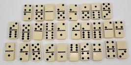 AP) Vintage Set of 28 Dominoes Game Tiles with Rivet Brads - $14.84