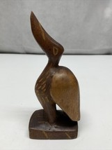 Gorgeous Vintage Wooden Pelican Figurine Statute Collectible KG - $17.82