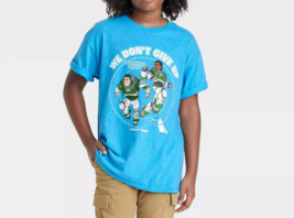 Boy&#39;s Buzz Lightyear &quot;We Don&#39;t Give Up&quot; Graphic T-Shirt ~ Blue (L - 12-1... - $8.59