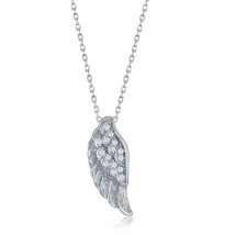Sterling Silver CZ Wing Pendant - £41.13 GBP