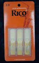 D&#39;Addario Rico Alto Saxopphone Reeds 2.0 Strength 3 Count Pack - £5.58 GBP
