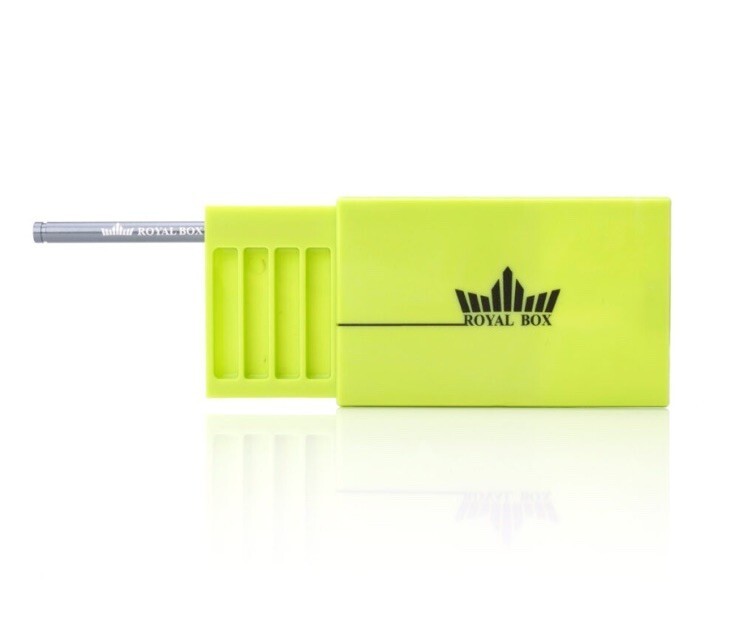 Royal Box Green Plastic 8 Slot Snuff Stash Box Built In 3” Metal Straw FREE SHIP Item image 2