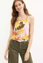 NWT Women&#39;s LOFT Sleeveless Tropical Floral Halter Top Sz Large - $29.69