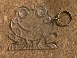 Vintage Large Transparent Plastic Frog Keychain 3.75&quot; - $115.00 MXN