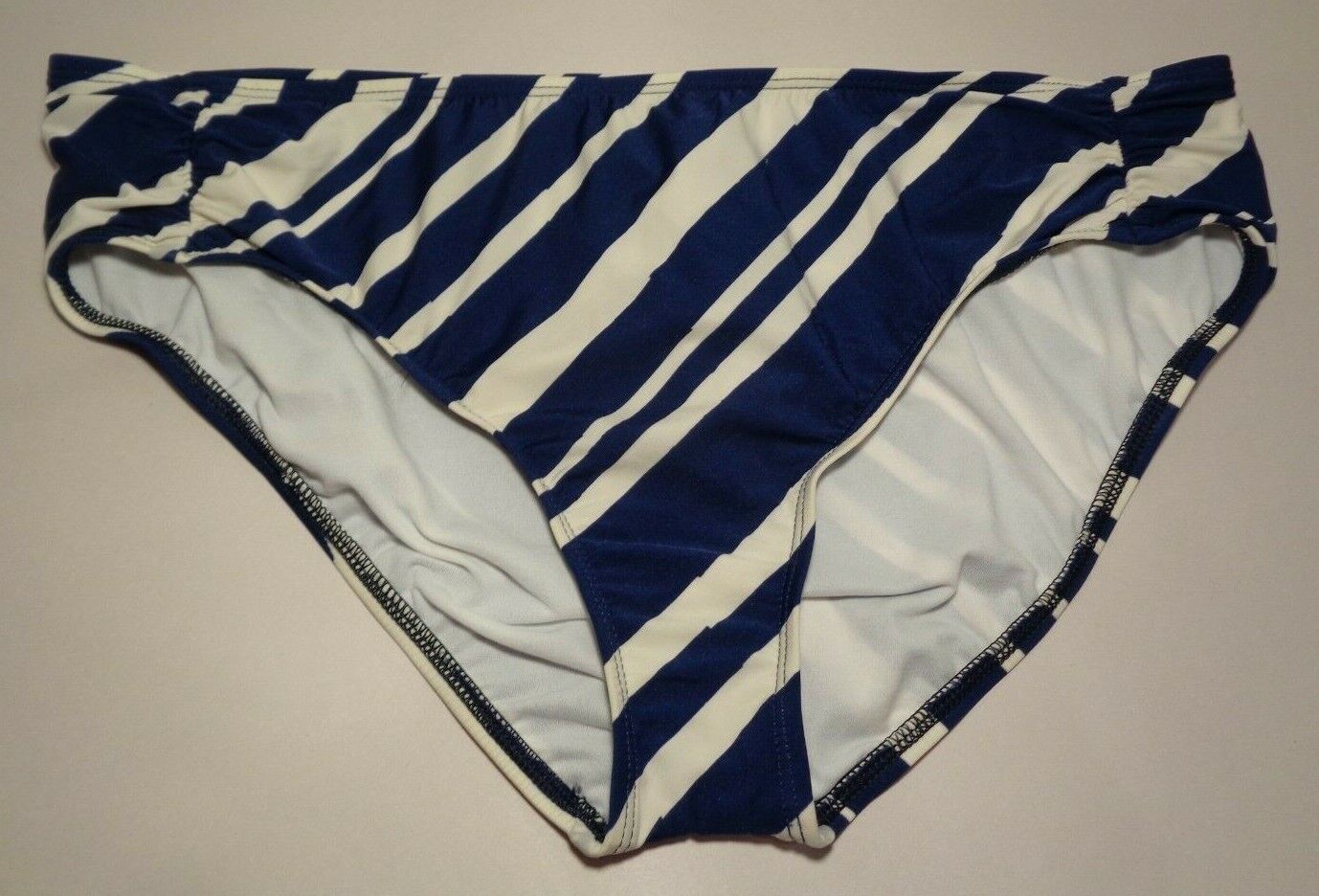 Primary image for Alex Marie Size 10 NAUTICAL STRIPE RUCHED PANT Navy New Women's Bikini Bottom