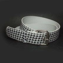 Graphic Men Belt Size S ( 30-32) white with black graphics Snap On Buckle  - $7.71