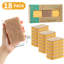 18Pcs Dish Washing Sponge Natural Sisal Wood Pulp Cotton Natural Sponge - $27.85