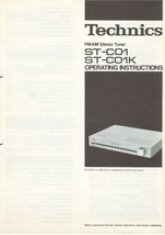 Technics ST-C01 ST-C01K Tuner Owners Instruction Manual Reprint - £16.63 GBP