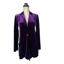 Vintage Velvet Purple Blazer With Single Button Size S - £59.33 GBP