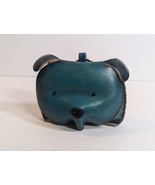 Blue Pig  Leather Wristlet Change Purse Key Chain ADORABLE!!! NEW - $20.37 CAD
