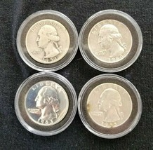 4 Washington Quarters 1952 S - 1964 P - 1963 P Proof - 1955 P - £40.55 GBP