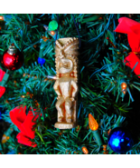 Handmade Tiki God Christmas Tree Ornament, Glitter Hawaiian Holiday Bar ... - £23.69 GBP