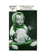 Vintage Doll Knitting Pattern Bestway #2252 17” Baby Doll Coat Set 3ply ... - £1.64 GBP