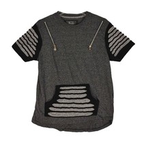 BROKEN THREADS Men&#39;s L Ripped Distressed T-Shirt Top, Pocket, Zippers Streetwear - £15.15 GBP