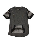 BROKEN THREADS Men&#39;s L Ripped Distressed T-Shirt Top, Pocket, Zippers St... - $19.35