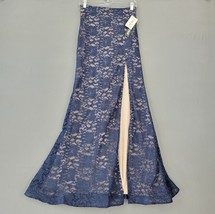 Sequin Hearts Women Skirt Size 7 Blue Juniors Maxi Dazzling Glittery A-Line Slit - £19.75 GBP
