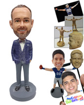 Personalized Bobblehead Fancy looking businessman with a nice suit jacke... - $91.00