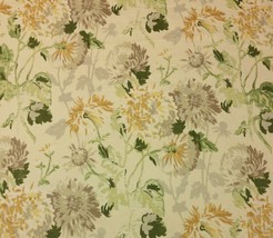 Thibaut Longwood Yellow &amp; Beige Floral Linen Multipurpose Fabric 3.5 Yards 54&quot;W - £94.73 GBP