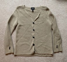 Pure Handknit Beige Tencel Sweater Medium/ Large - £19.43 GBP