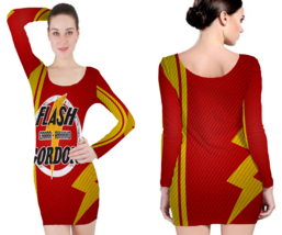Flash Gordon Printed Polyester Long Sleeve Bodycon Edgy and Stylish - $24.87+