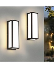 Black Outdoor Wall Light Fixture 2 Pack, Clear Glass Exterior Wall Sconce Modern - £55.31 GBP