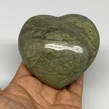0.82 lbs, 3.2&quot;x3.4&quot;x1.6&quot;, Natural Untreated Green Quartz Crystal Heart Reiki, B3 - £24.05 GBP
