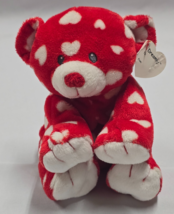Ty Pluffies Dreamly The Bear Plush New White Red Heart Plush Stuffed Ani... - $260.01 MXN