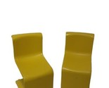 2 Vintage Barbie 1973 S chair Yellow Plastic Mattel Toy 7825-0050-3 - £7.59 GBP