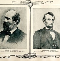 Garfield Lincoln Assassinated Presidents 1901 Print Presidential Victori... - £19.61 GBP