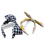 Janie and Jack Lot of 2 Girls Headband Bows One Size Plaid Floral New wi... - $27.06 CAD